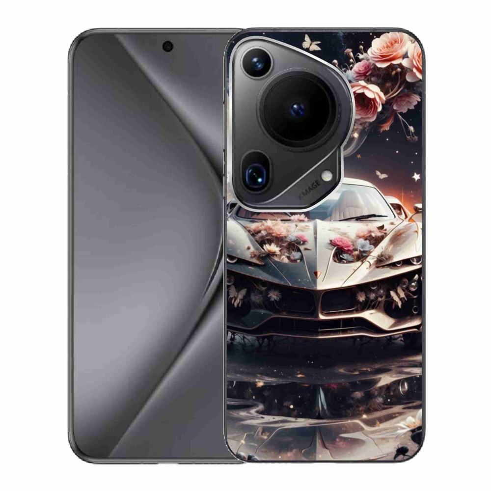 Gelový kryt mmCase na Huawei Pura 70 Ultra - květinový sportovní vůz