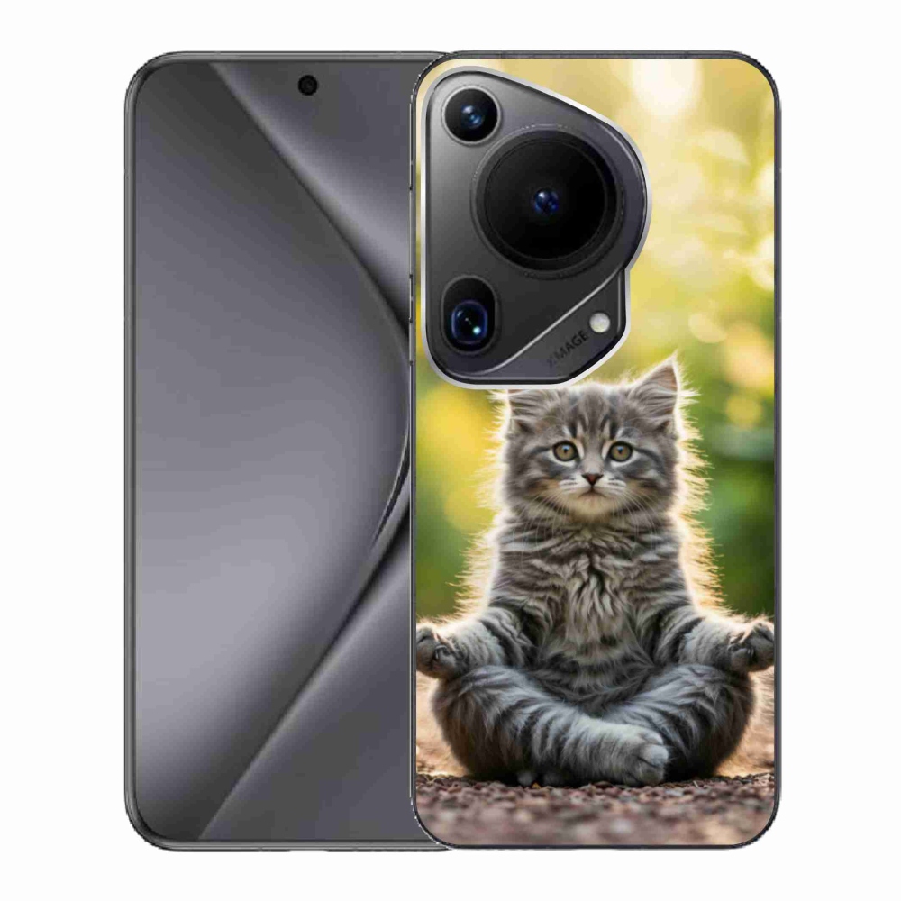 Gelový kryt mmCase na Huawei Pura 70 Ultra - meditující kotě