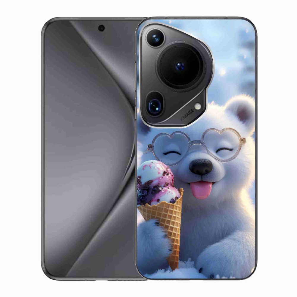 Gelový kryt mmCase na Huawei Pura 70 Ultra - medvídek se zmrzlinou