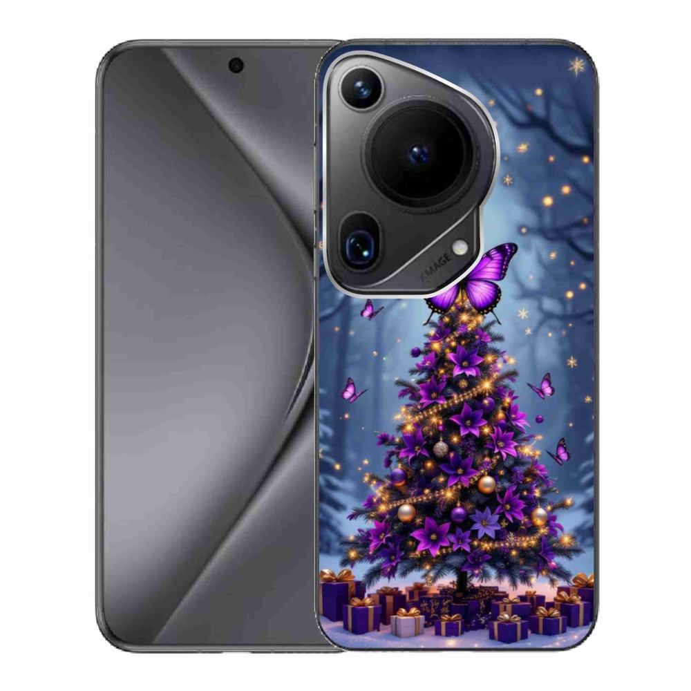 Gelový kryt mmCase na Huawei Pura 70 Ultra - motýlí vánoční stromek