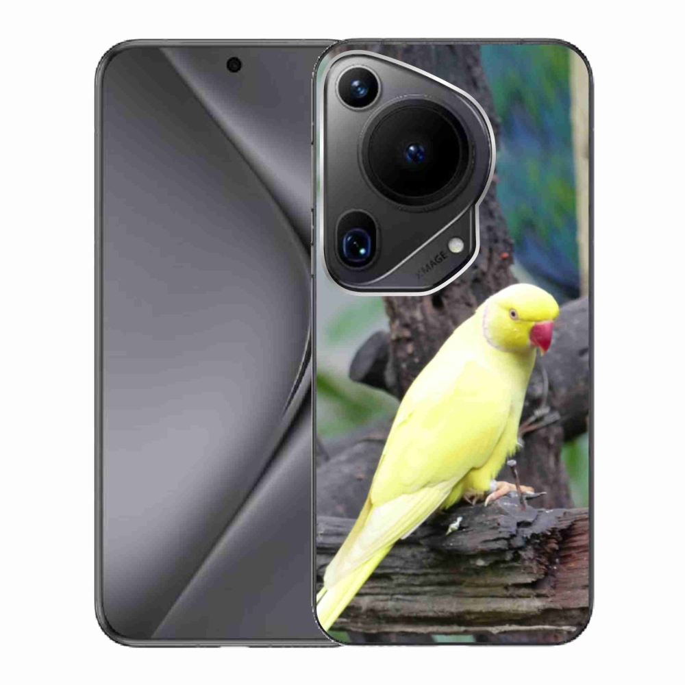 Gelový kryt mmCase na Huawei Pura 70 Ultra - papoušek alexandr žlutý