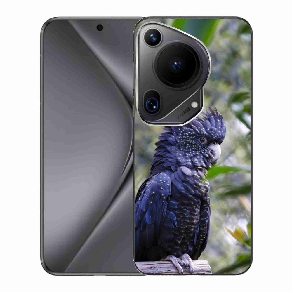 Gelový kryt mmCase na Huawei Pura 70 Ultra - papoušek kakadu černý