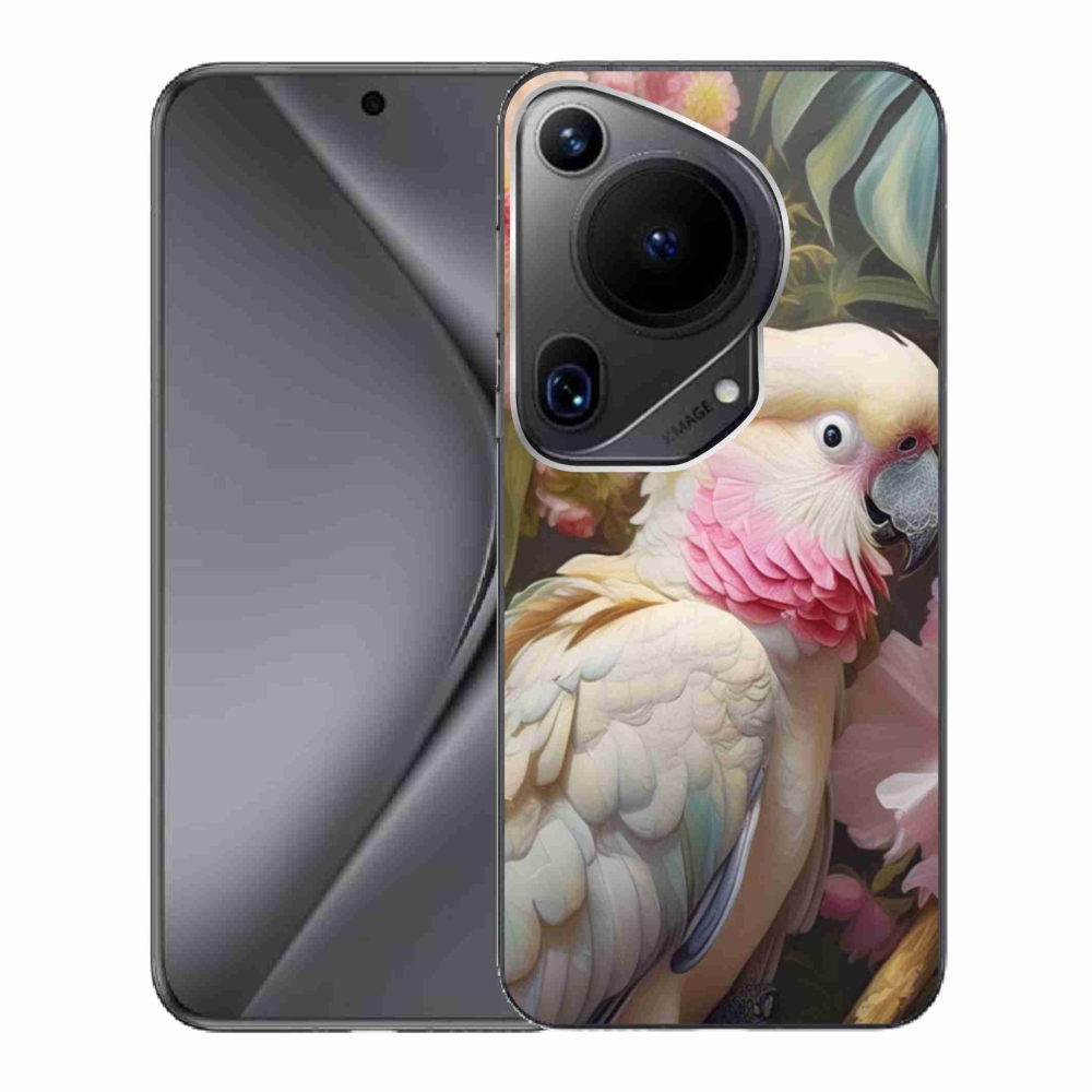 Gelový kryt mmCase na Huawei Pura 70 Ultra - papoušek kakadu růžový 2