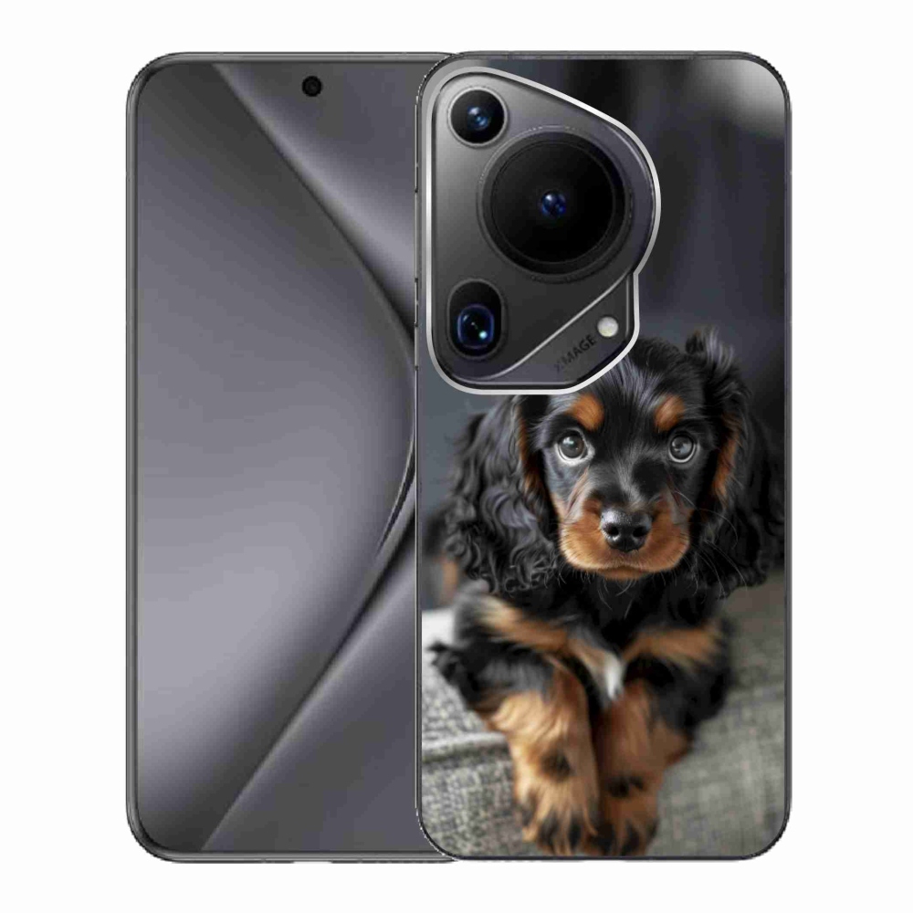 Gelový kryt mmCase na Huawei Pura 70 Ultra - roztomilý dlouhosrstý jezevčík