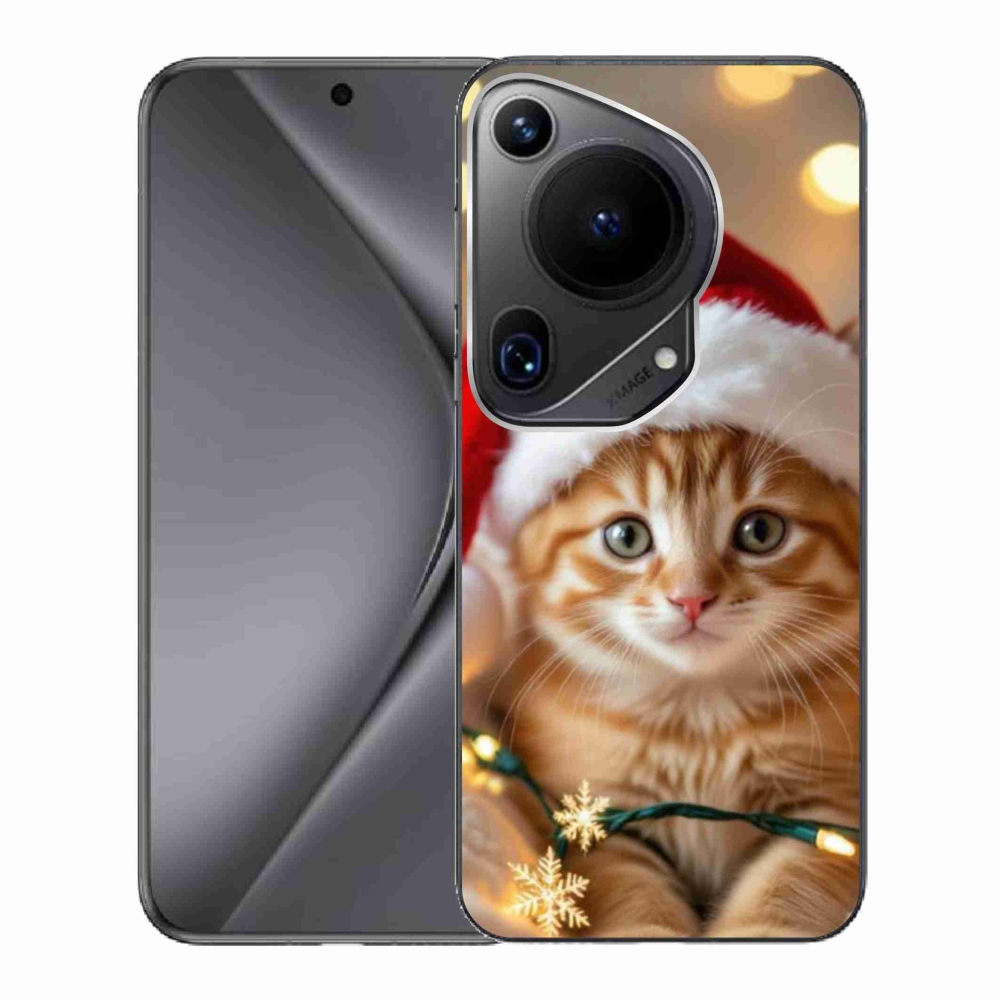 Gelový kryt mmCase na Huawei Pura 70 Ultra - vánoční kotě