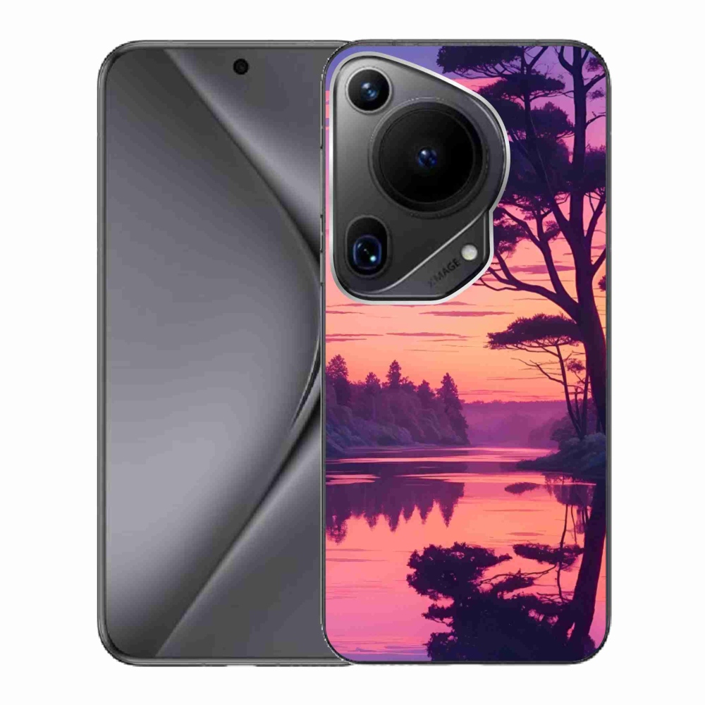 Gelový kryt mmCase na Huawei Pura 70 Ultra - západ slunce nad jezerem