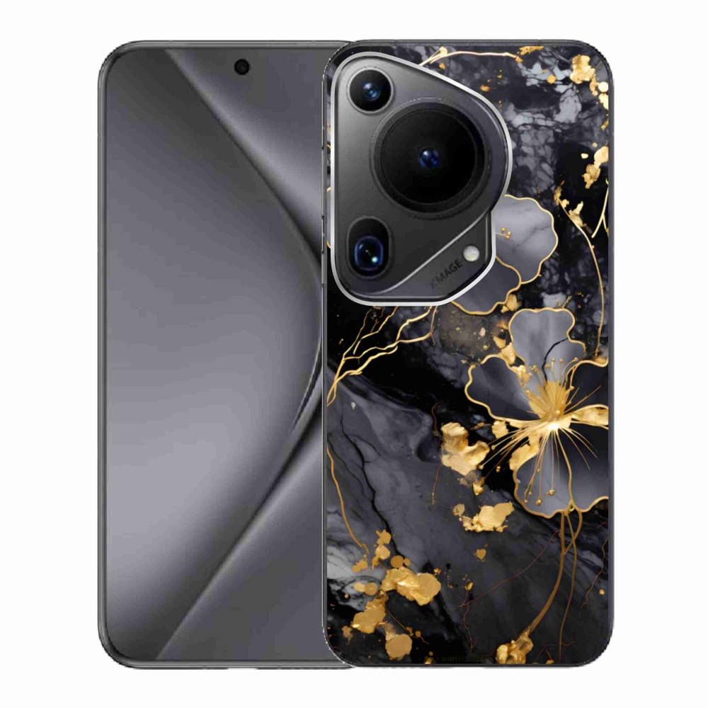 Gelový kryt mmCase na Huawei Pura 70 Ultra - zlaté květy