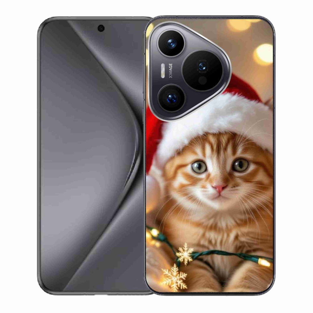 Gelový kryt mmCase na Huawei Pura 70 - vánoční kotě