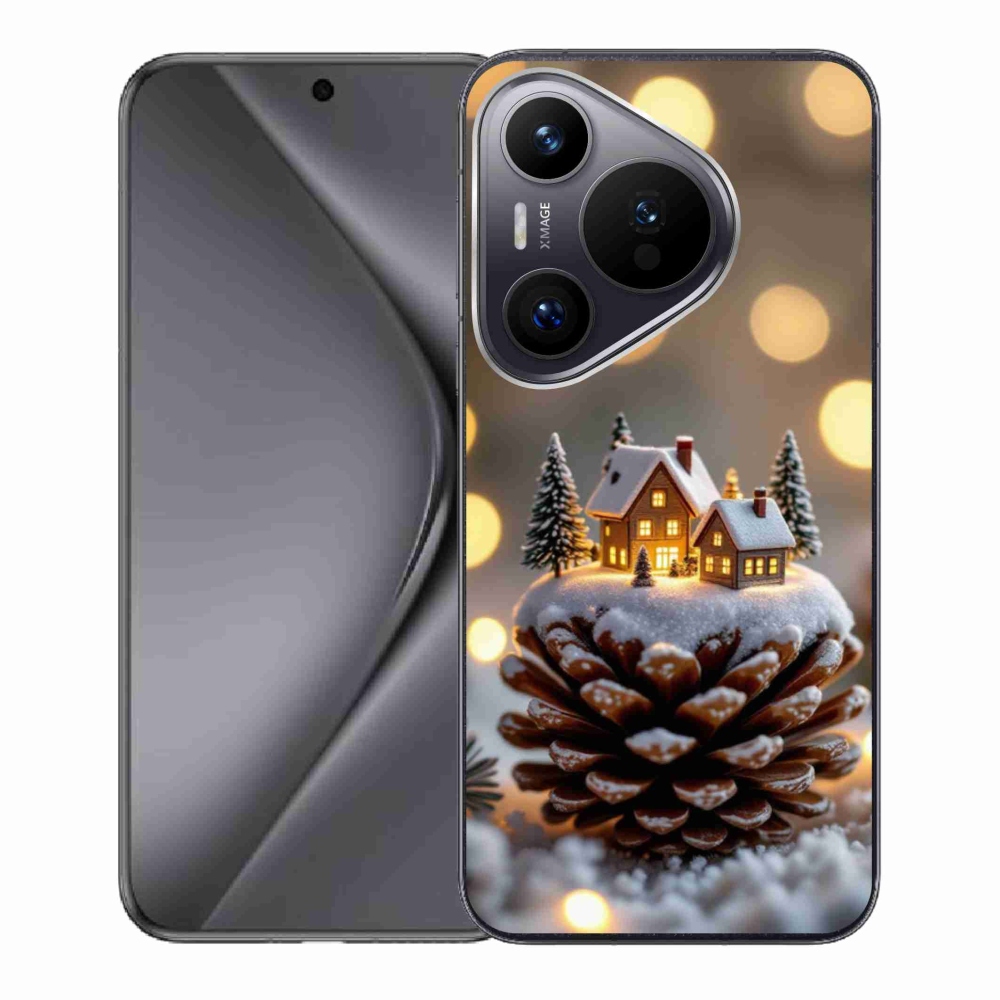 Gelový kryt mmCase na Huawei Pura 70 - zimní vesnička
