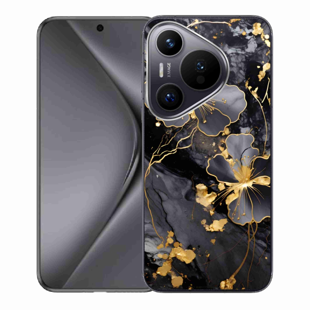 Gelový kryt mmCase na Huawei Pura 70 - zlaté květy
