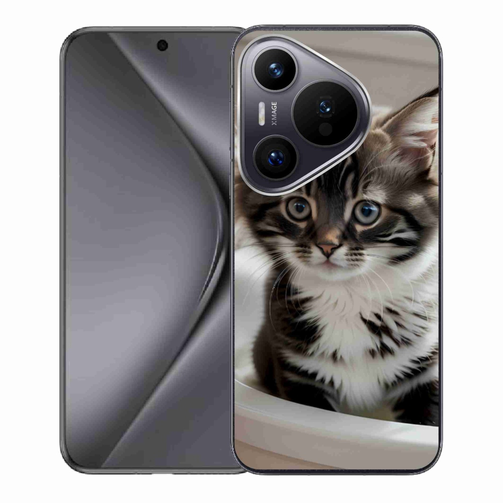 Gelový kryt mmCase na Huawei Pura 70 - zvědavé kotě