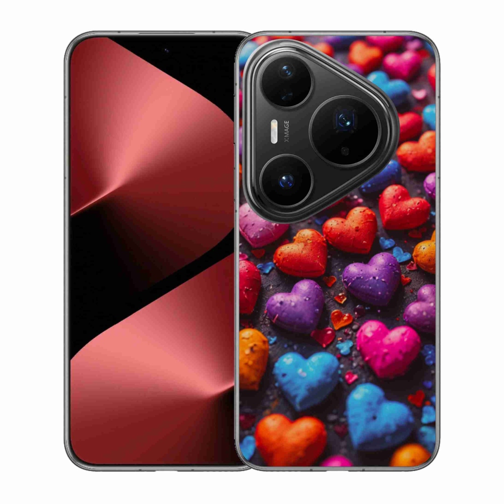 Gelový kryt mmCase na Huawei Pura 80 Pro - barevná srdce
