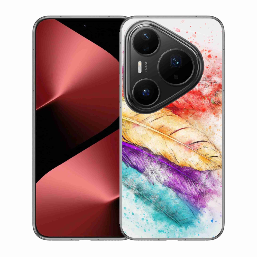 Gelový kryt mmCase na Huawei Pura 80 Pro - barevné peří