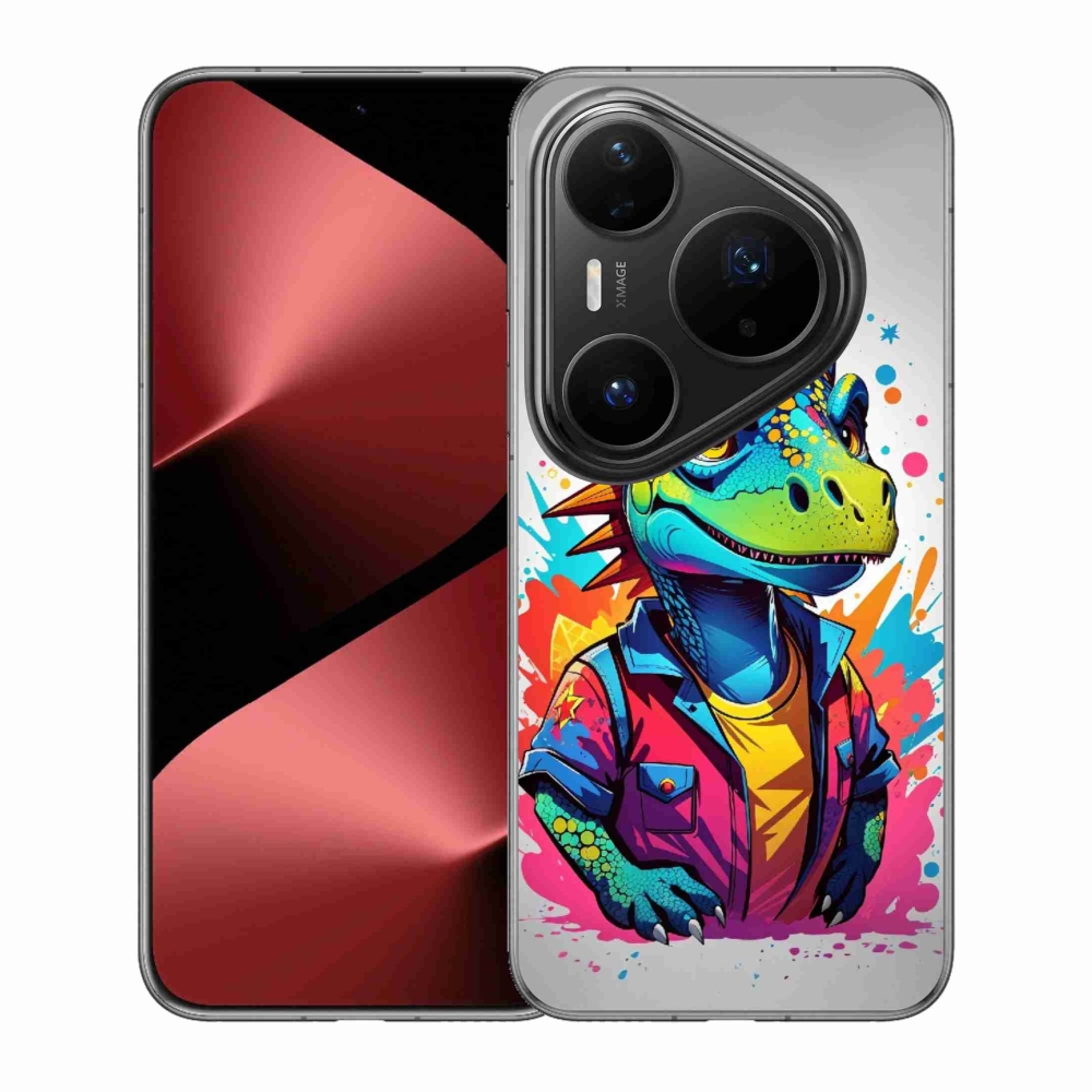 Gelový kryt mmCase na Huawei Pura 80 Pro - barevný dinosaurus