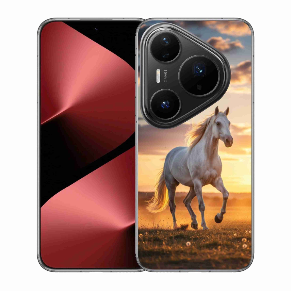 Gelový kryt mmCase na Huawei Pura 80 Pro - běžící bílý kůň 2