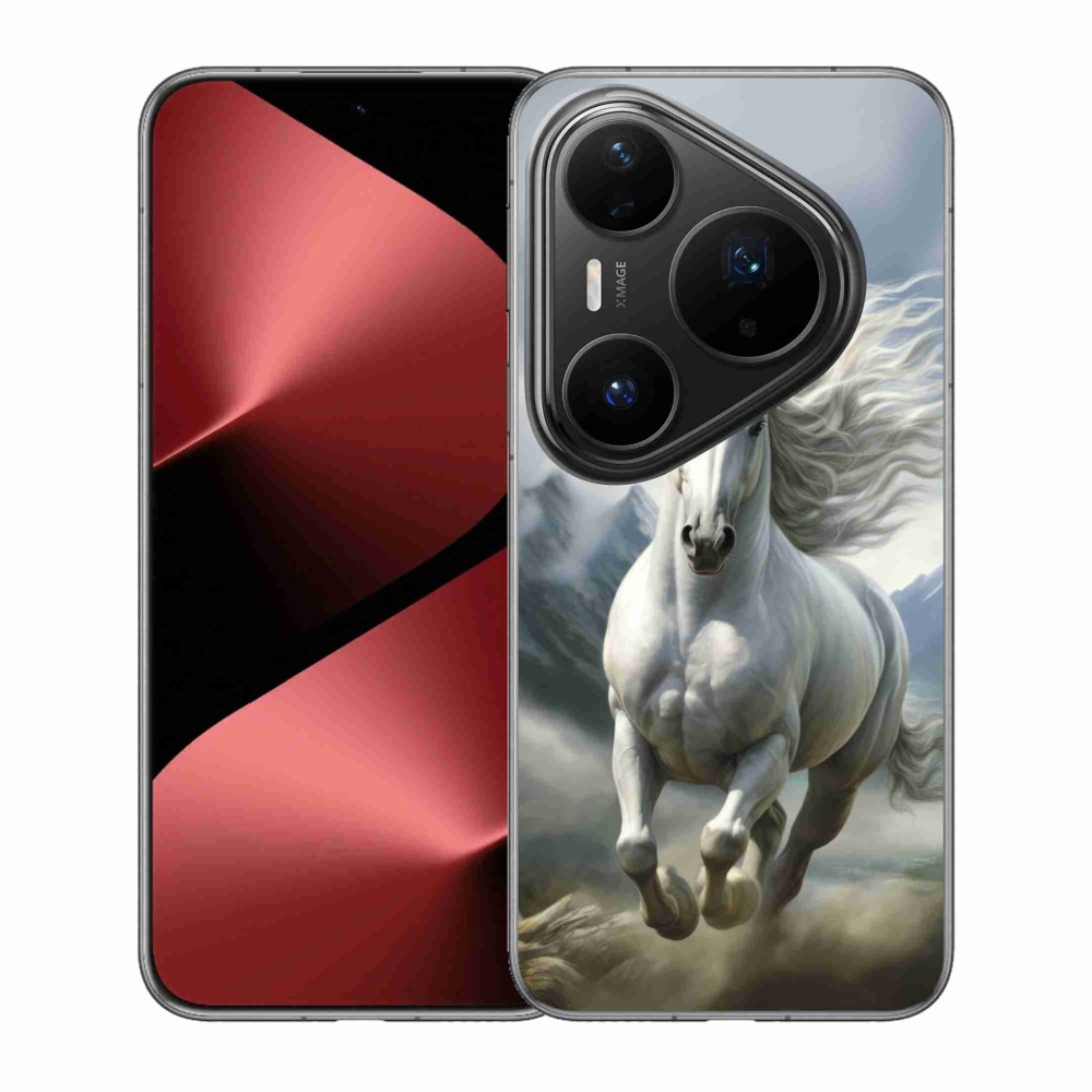 Gelový kryt mmCase na Huawei Pura 80 Pro - běžící bílý kůň 3