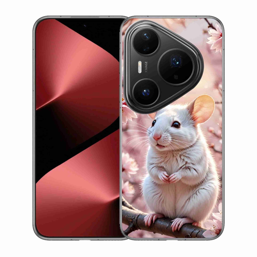 Gelový kryt mmCase na Huawei Pura 80 Pro - bílá myš na větvi