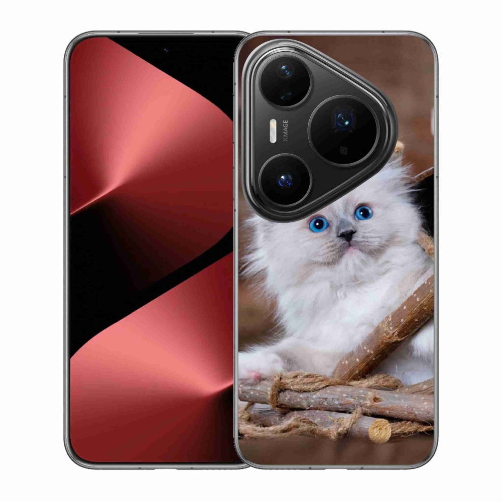 Gelový kryt mmCase na Huawei Pura 80 Pro - bílé kotě