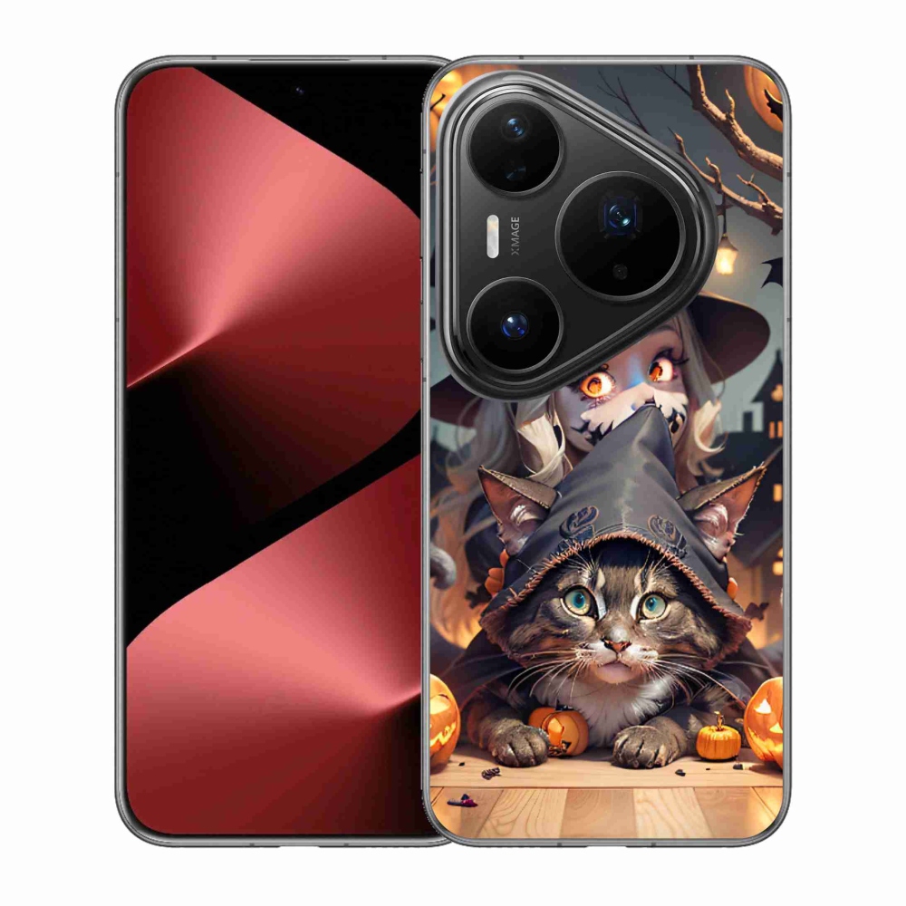 Gelový kryt mmCase na Huawei Pura 80 Pro - čarodějnice s kočkou