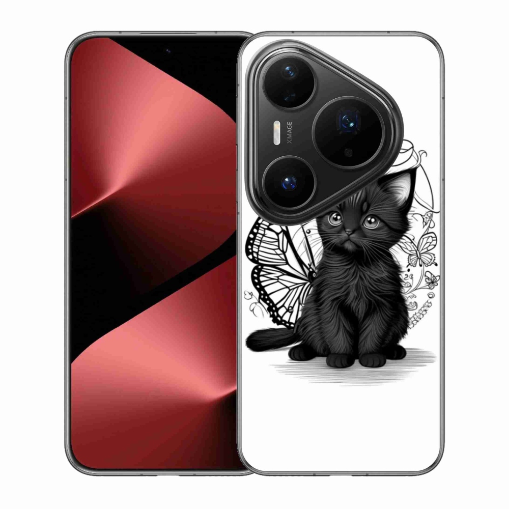 Gelový kryt mmCase na Huawei Pura 80 Pro - černé kotě