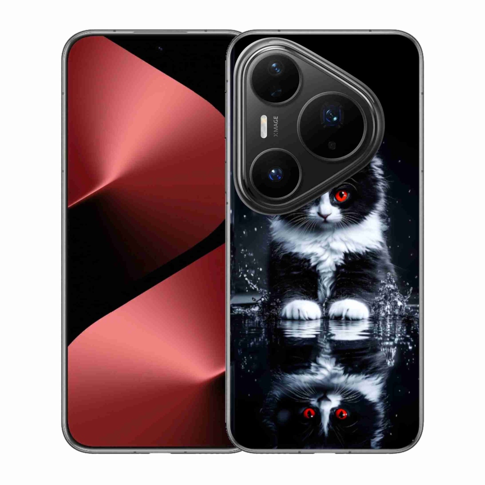 Gelový kryt mmCase na Huawei Pura 80 Pro - černobílé kotě