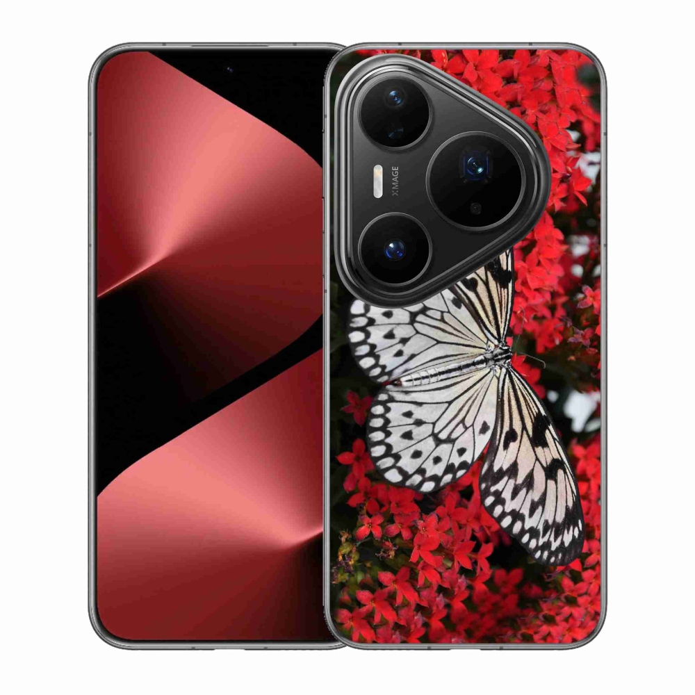 Gelový kryt mmCase na Huawei Pura 80 Pro - černobílý motýl 1