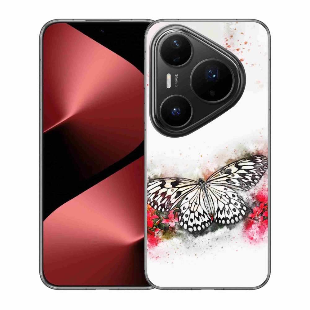 Gelový kryt mmCase na Huawei Pura 80 Pro - černobílý motýl