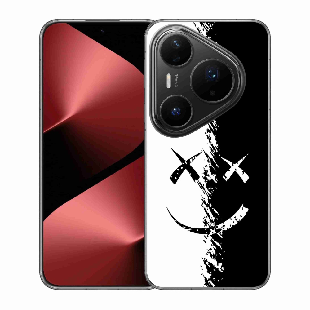 Gelový kryt mmCase na Huawei Pura 80 Pro - černobílý smajlík