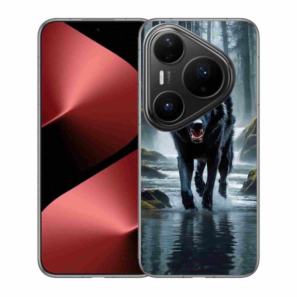Gelový kryt mmCase na Huawei Pura 80 Pro - černý vlk
