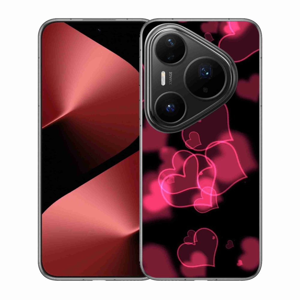 Gelový kryt mmCase na Huawei Pura 80 Pro - červená srdíčka