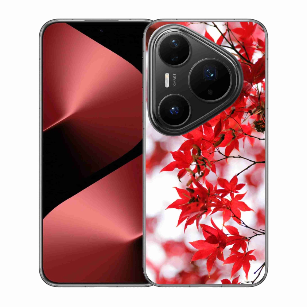 Gelový kryt mmCase na Huawei Pura 80 Pro - červené listy