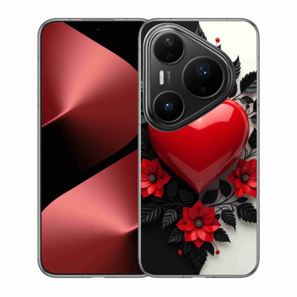 Gelový kryt mmCase na Huawei Pura 80 Pro - červené srdce