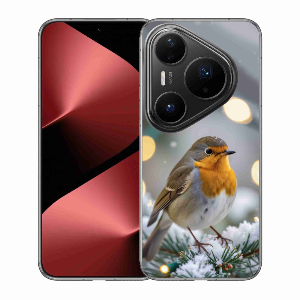 Gelový kryt mmCase na Huawei Pura 80 Pro - červenka v zimě