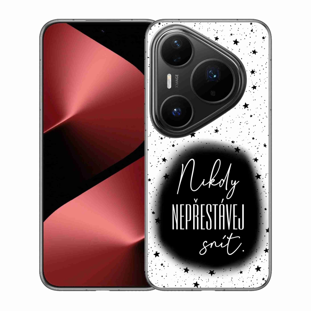 Gelový kryt mmCase na Huawei Pura 80 Pro - citát 1 černobílé pozadí