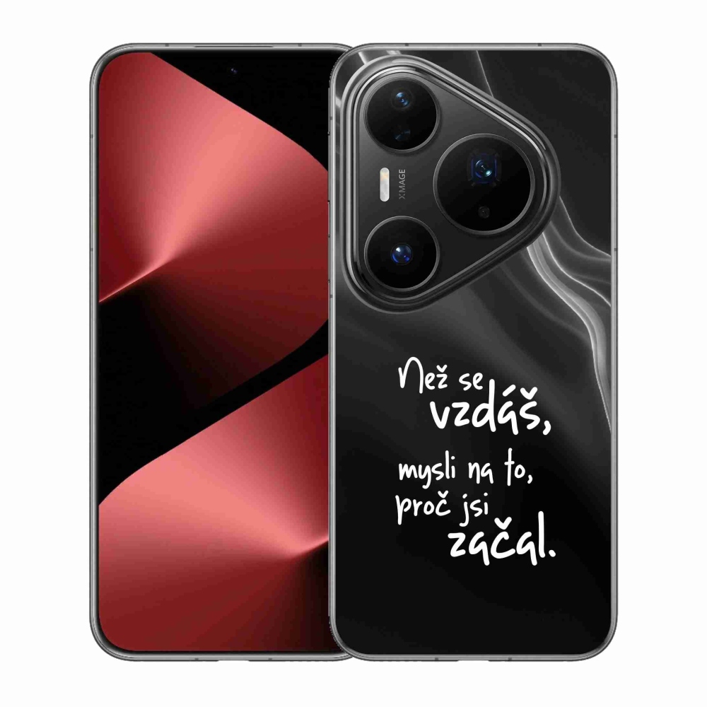 Gelový kryt mmCase na Huawei Pura 80 Pro - citát 2 černé pozadí