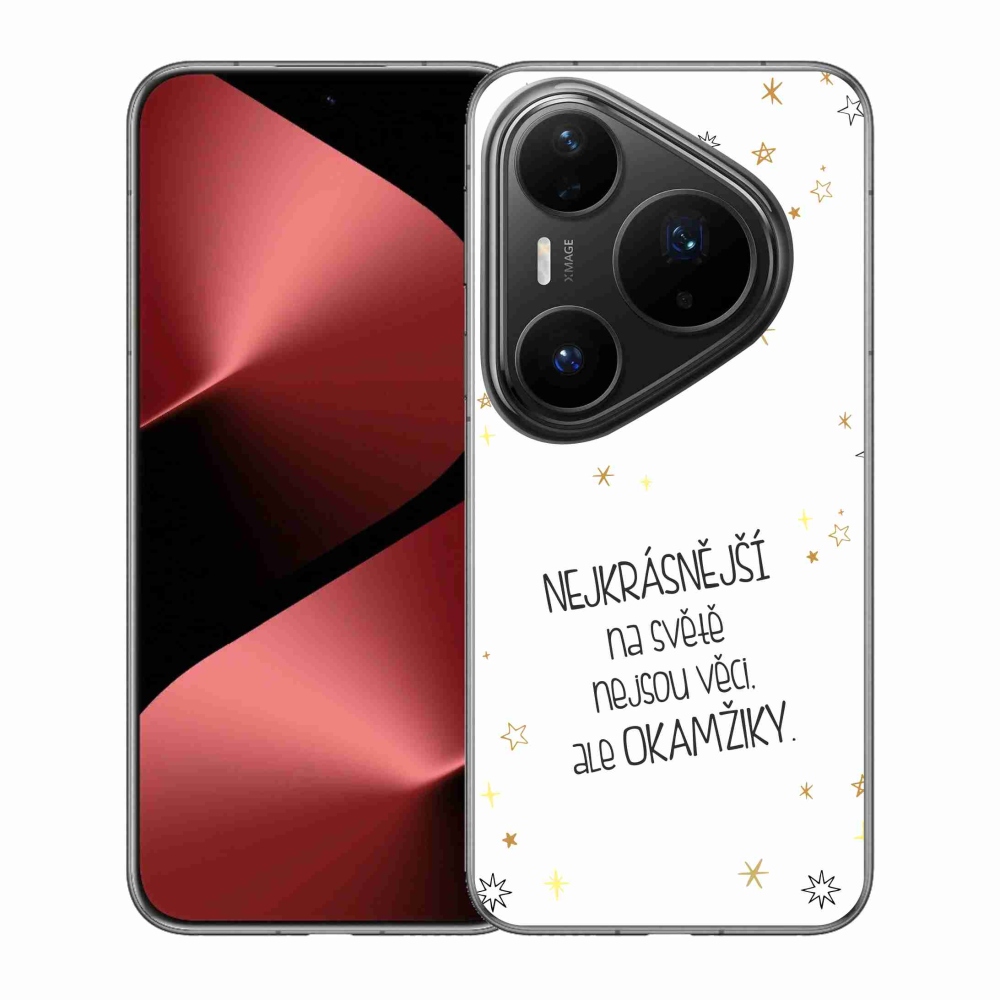 Gelový kryt mmCase na Huawei Pura 80 Pro - citát 4 bílé pozadí