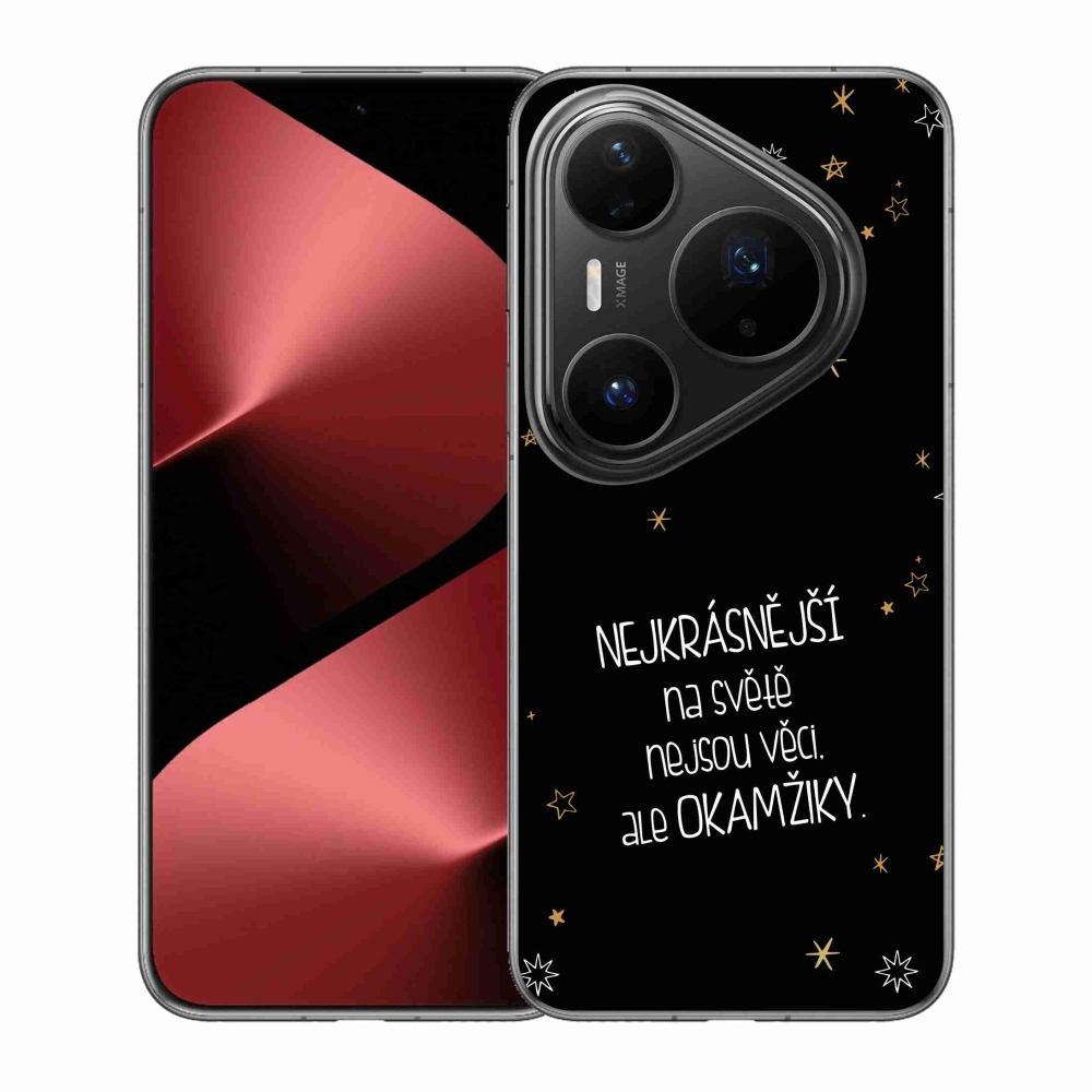 Gelový kryt mmCase na Huawei Pura 80 Pro - citát 4 černé pozadí