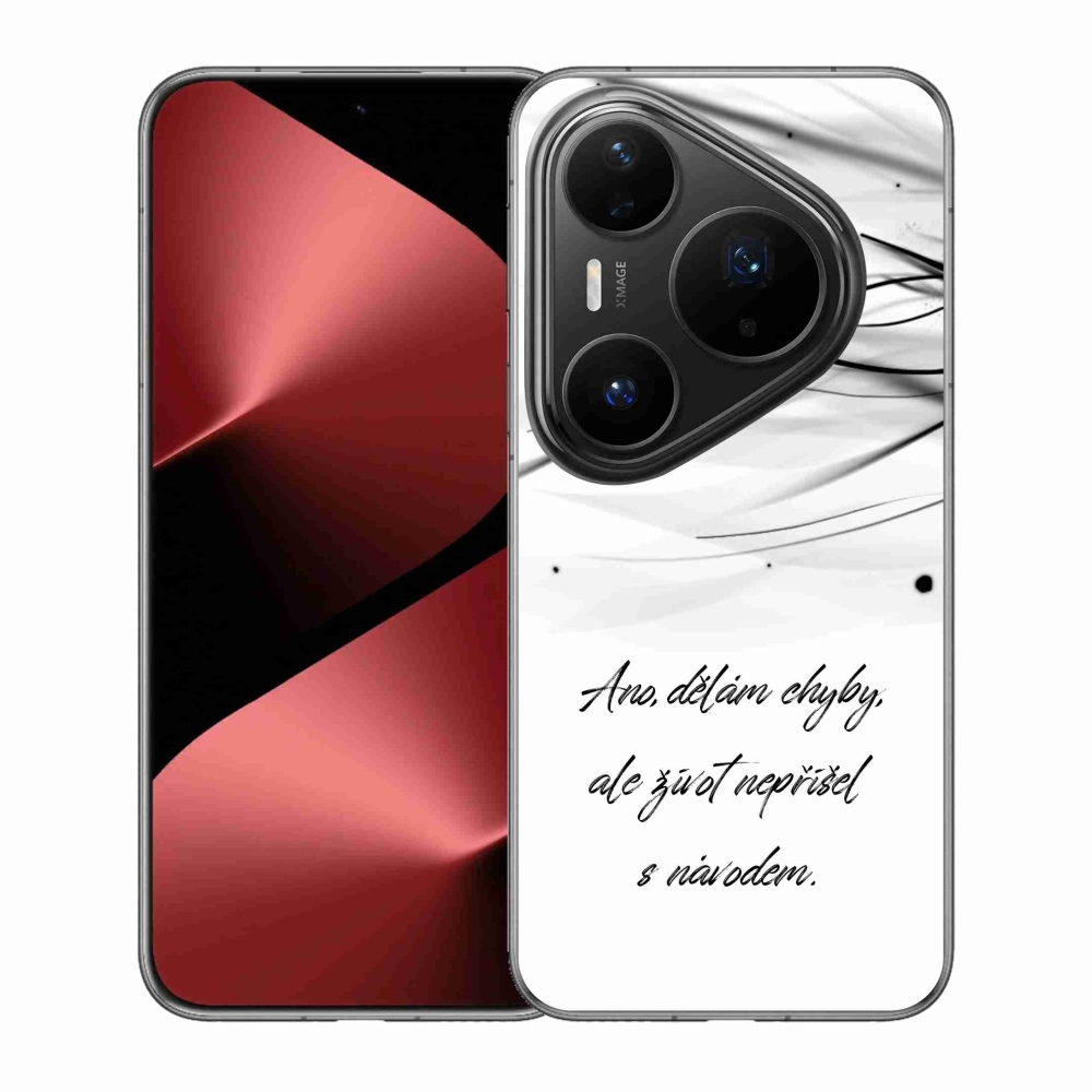 Gelový kryt mmCase na Huawei Pura 80 Pro - citát bílé pozadí