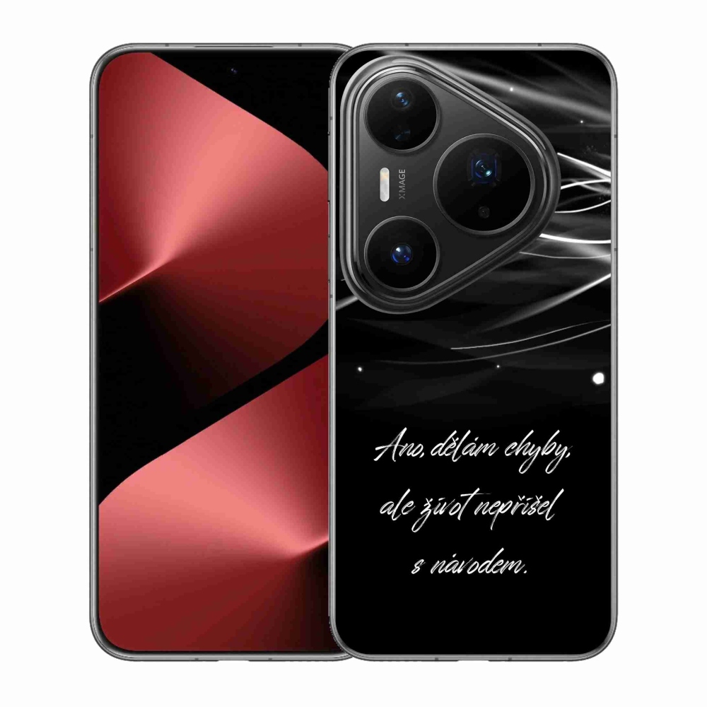 Gelový kryt mmCase na Huawei Pura 80 Pro - citát černé pozadí