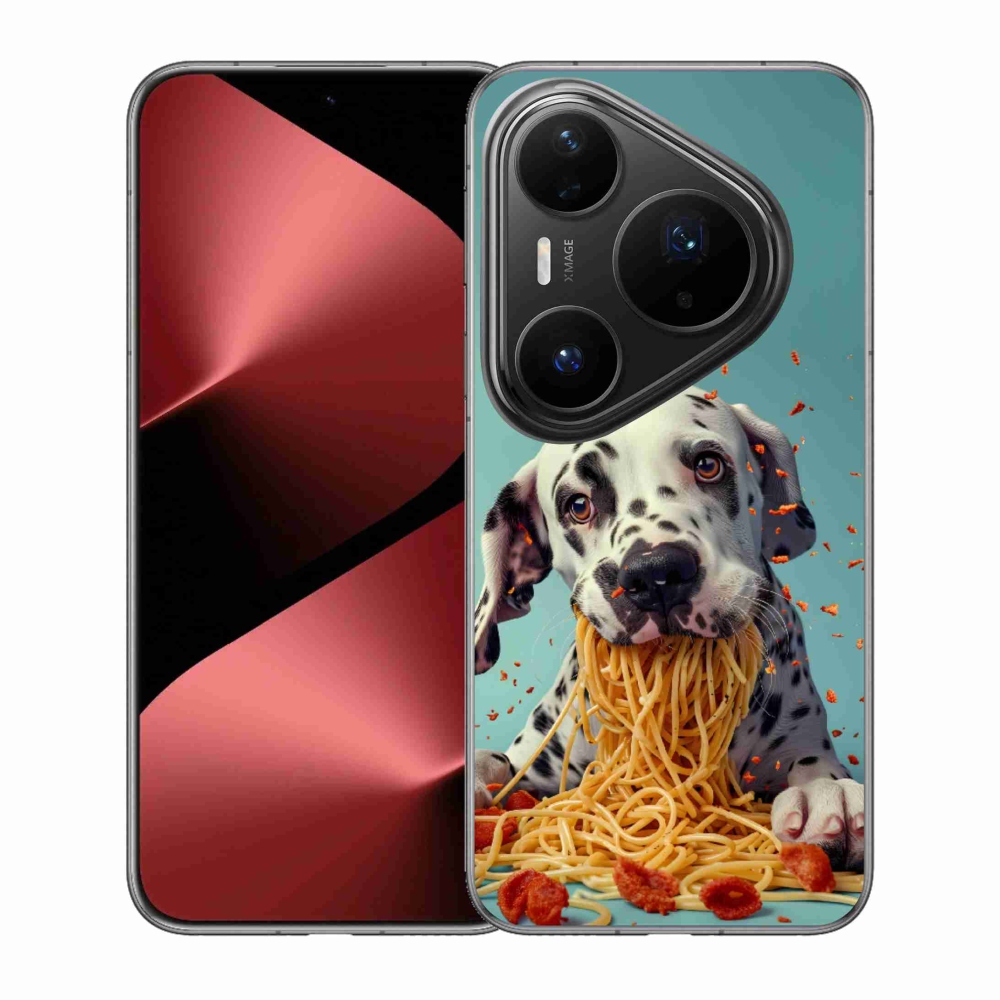 Gelový kryt mmCase na Huawei Pura 80 Pro - dalmatin a špagety