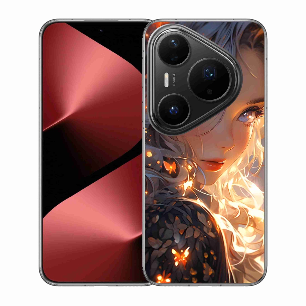 Gelový kryt mmCase na Huawei Pura 80 Pro - dívka a motýli