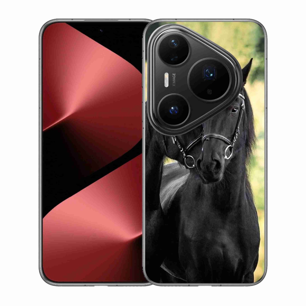 Gelový kryt mmCase na Huawei Pura 80 Pro - dva černí koně