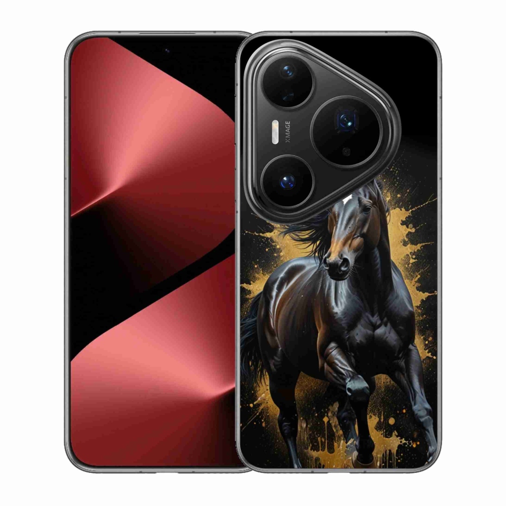 Gelový kryt mmCase na Huawei Pura 80 Pro - elegantní černý hřebec