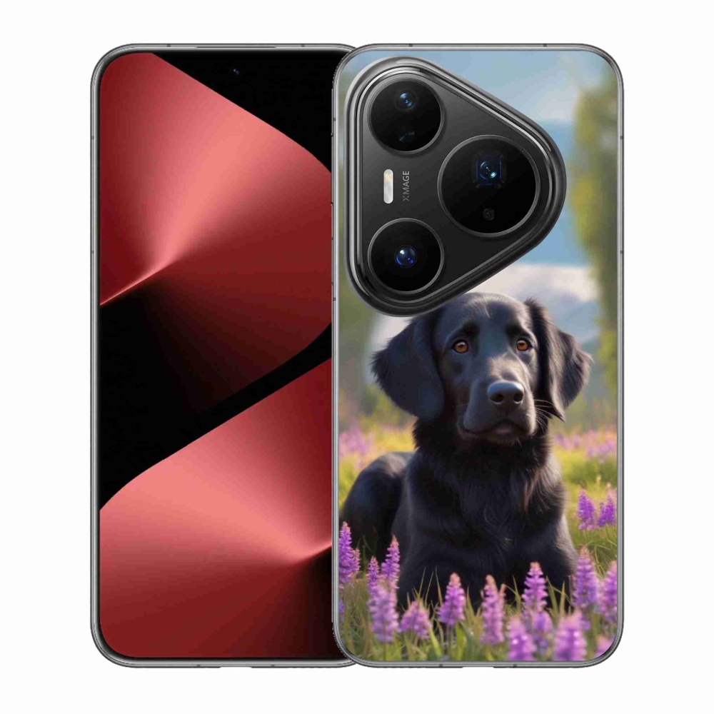 Gelový kryt mmCase na Huawei Pura 80 Pro - elegantní černý retrívr