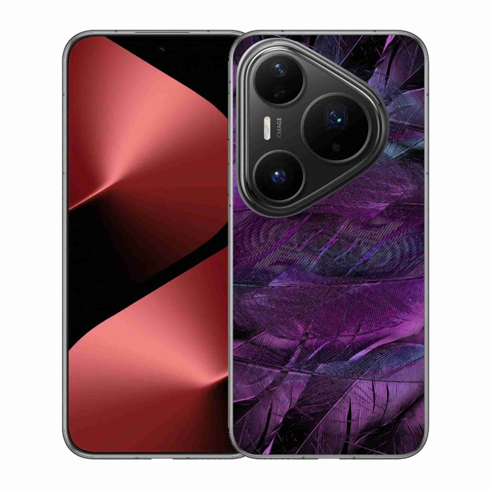 Gelový kryt mmCase na Huawei Pura 80 Pro - fialová pírka
