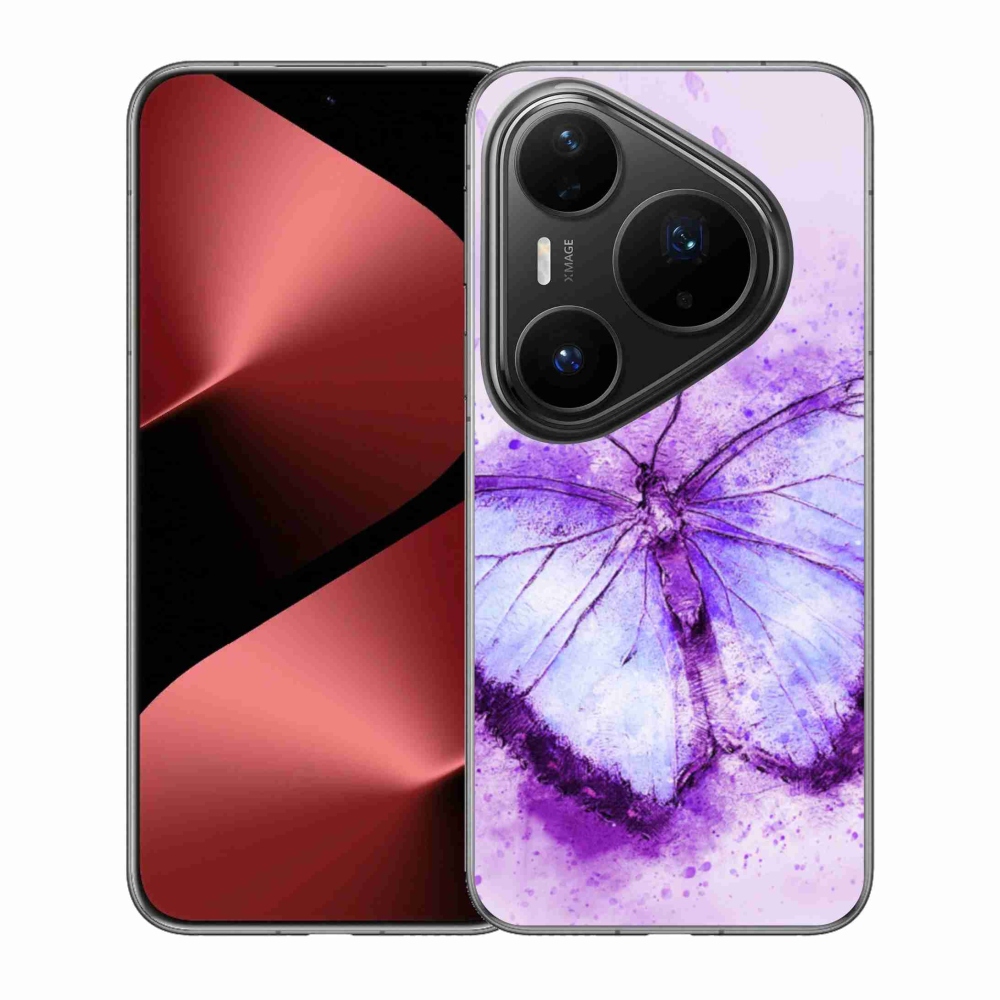 Gelový kryt mmCase na Huawei Pura 80 Pro - fialový motýl