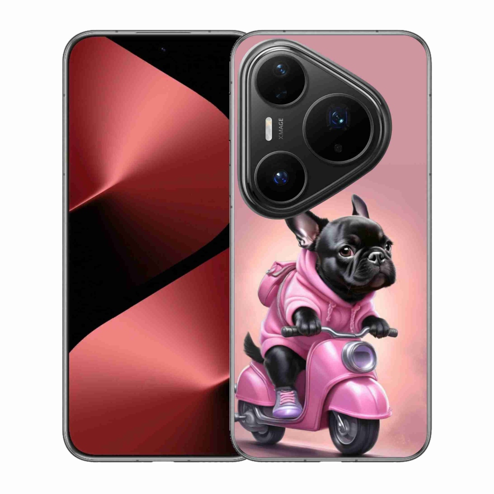 Gelový kryt mmCase na Huawei Pura 80 Pro - francouzský buldoček na skútru