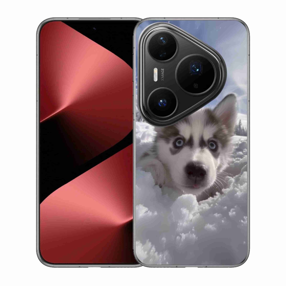 Gelový kryt mmCase na Huawei Pura 80 Pro - husky ve sněhu
