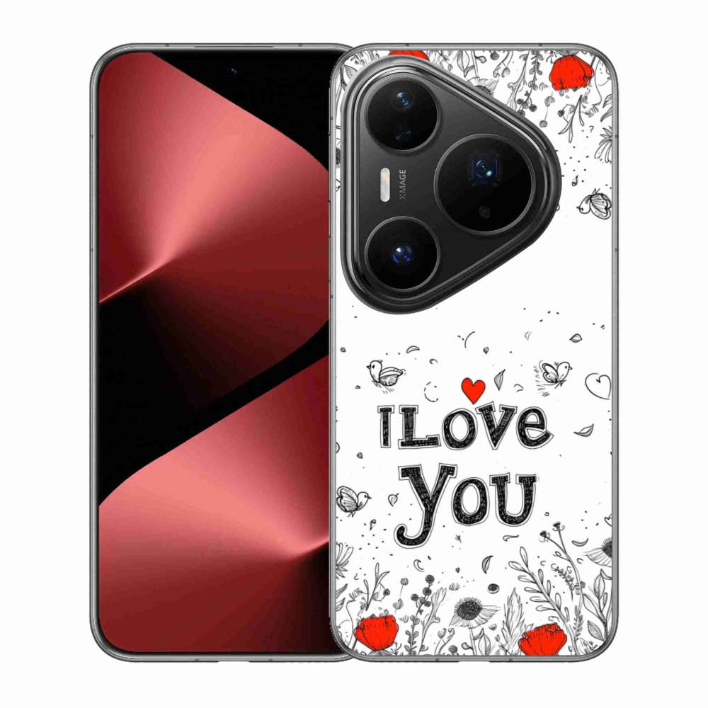 Gelový kryt mmCase na Huawei Pura 80 Pro - I love you bílé pozadí