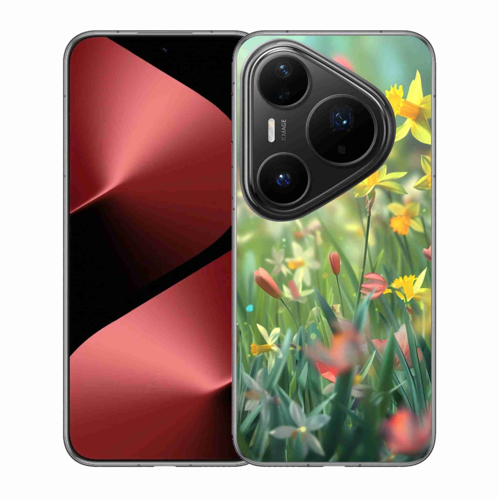 Gelový kryt mmCase na Huawei Pura 80 Pro - jarní květy